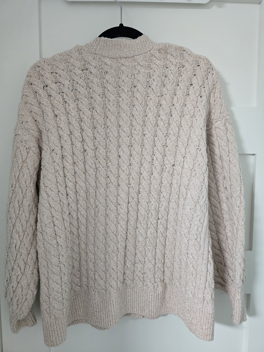 Mango Beige Cable-Knit Button-Front Cardigan - Picture 3 of 3
